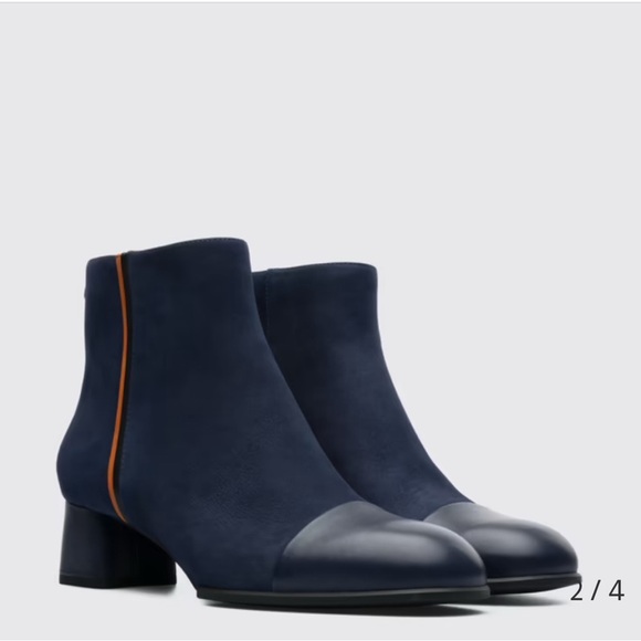 Camper Twins blue ankle boots booties suede  leather sz 38 7.5 - Picture 1 of 11